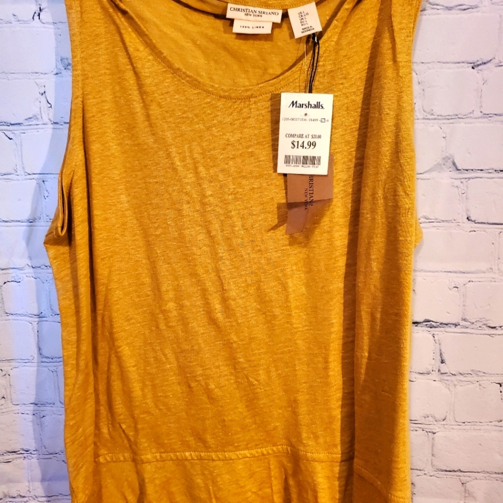 Christian Siriano top, Mustard, xl